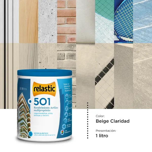 [501BC1] 501 Recubrimiento Multipropósito Mate (Beige Claridad, 1 Litro)