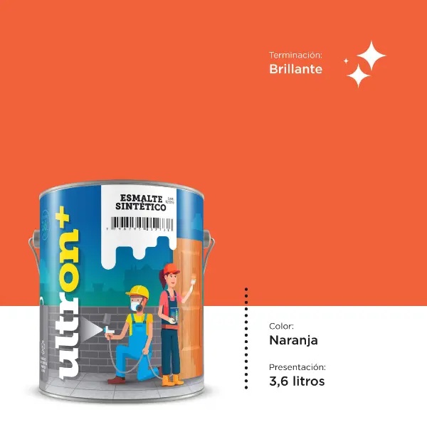 [UNA4] Ultron Esmalte Sintetico (Naranja, 3.6 Litros)
