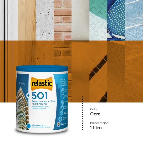[501O1] 501 Recubrimiento Multipropósito Mate (Ocre, 1 Litro)