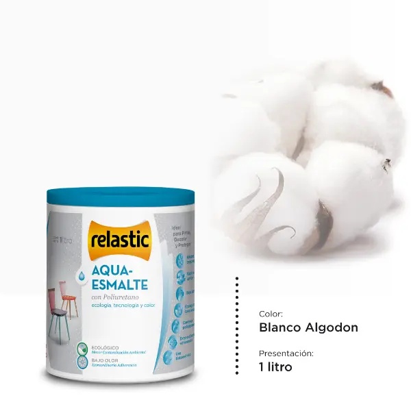 [AEB1] Aqua Esmalte al Agua con Poliuretano (Blanco, 1 Litro)