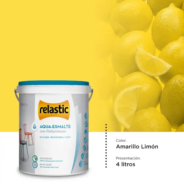 [AEAL4] Aqua Esmalte al Agua con Poliuretano (Amarillo Limón, 4 Litros)