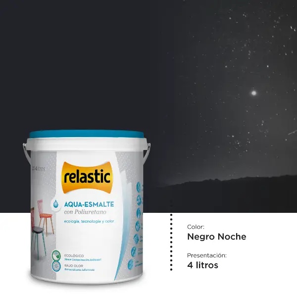 [AEN4] Aqua Esmalte al Agua con Poliuretano (Negro, 4 Litros)