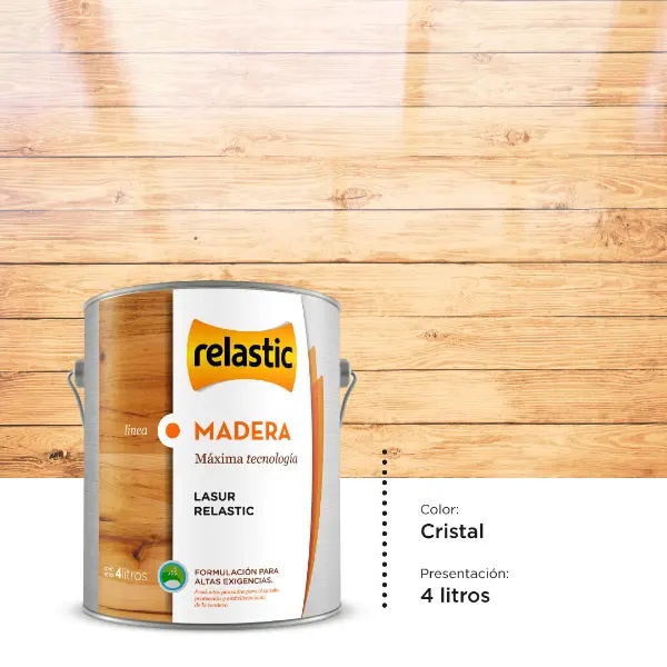 [LS4] Lasur Protector para Madera (Cristal, 4 Litros)