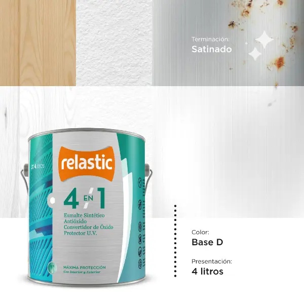 [41BDS4] 4 en 1 Esmalte Multifunción Satinado (Base D, 4 Litros)